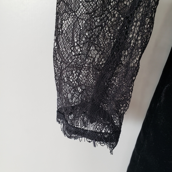 TopShop Black Lace & Velvet Romper - Picture 6 of 7